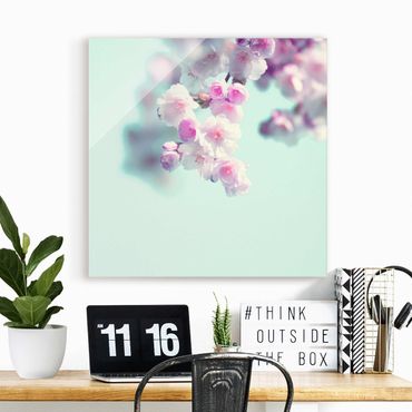 Glass print - Colourful Cherry Blossoms