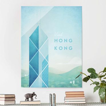 Glass print - Travel Poster - Hong Kong