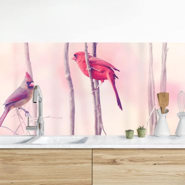 Kitchen wall cladding - Birds on Branches