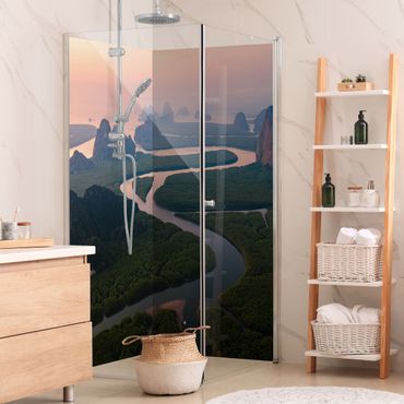 Shower wall cladding - River Landscape In Thailand