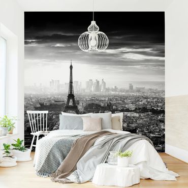 Wallpaper - The Eiffel Tower From Above Black And White