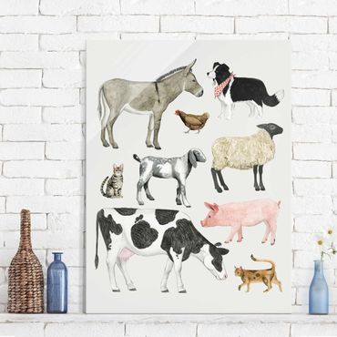Glass print - Farm Animal Family II