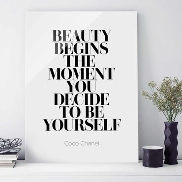 Glass print - Be Yourself Coco Chanel