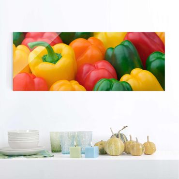 Glass print - Colourful Pepper Mix