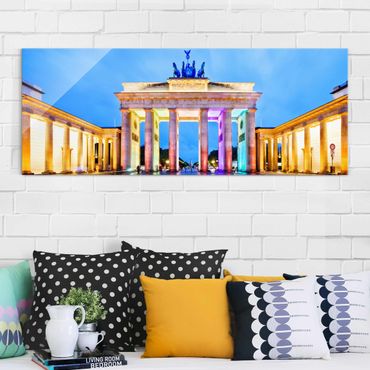 Glass print - Illuminated Brandenburg Gate
