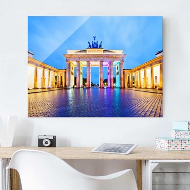 Glass print - Illuminated Brandenburg Gate