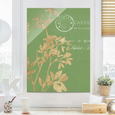 Glass print - Golden Leaves On Lind I