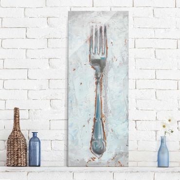Glass print - Impressionistic Cutlery - Fork
