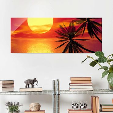 Glass print - Caribbean sunset