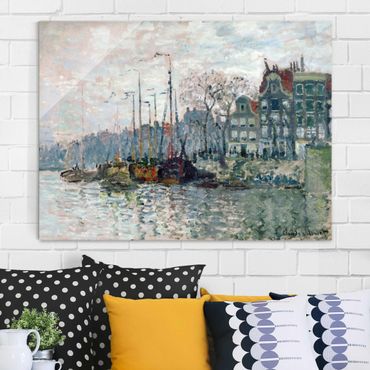 Glass print - Claude Monet - View Of The Prins Hendrikkade And The Kromme Waal In Amsterdam
