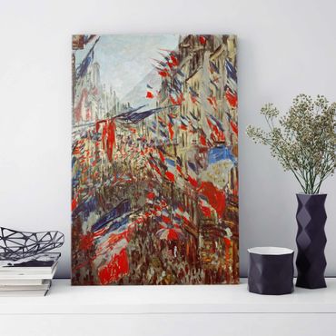 Glass print - Claude Monet - The Rue Montorgueil with Flags