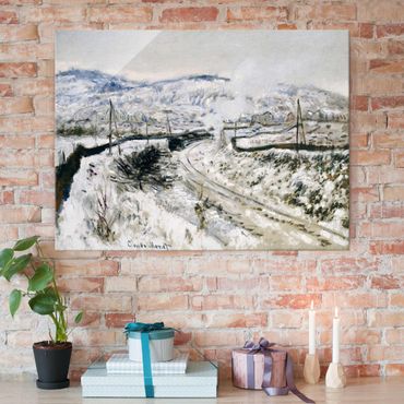 Glass print - Claude Monet - Train In The Snow At Argenteuil