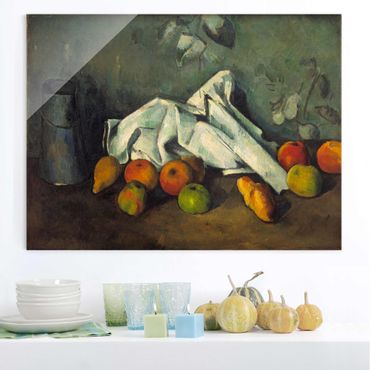Glass print - Paul Cézanne - Still Life With Milk Can And Apples