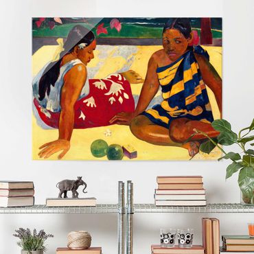 Glass print - Paul Gauguin - Parau Api (Two Women Of Tahiti)