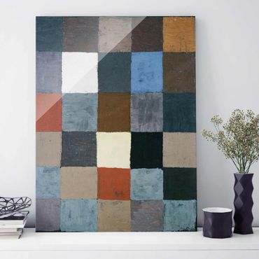 Glass print - Paul Klee - Color Chart (on Gray)