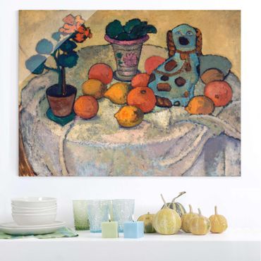 Glass print - Paula Modersohn-Becker - Still Life With Oranges And Stoneware Dog