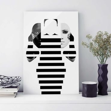 Glass print - Masks in Black and White