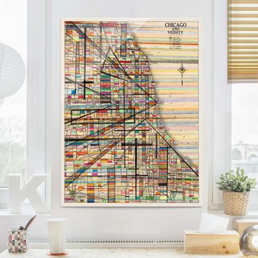 Glass print - Modern Map Of Chicago