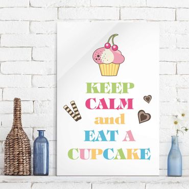 Glass print - Keep Calm And Eat A Cupcake Bunt
