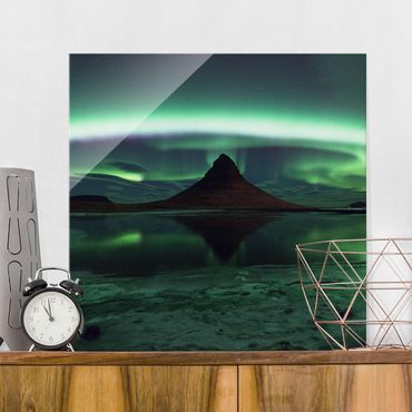 Glass print - Northern Lights In Iceland