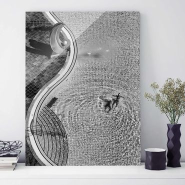 Glass print - Swimming Pool In Black And White