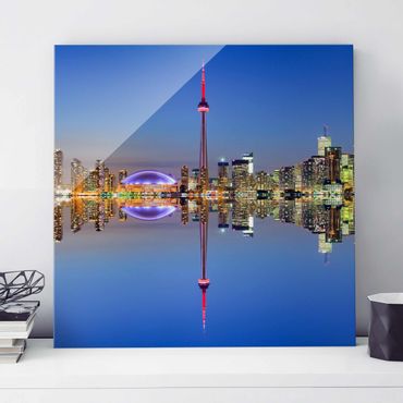 Glass print - Toronto City Skyline Before Lake Ontario