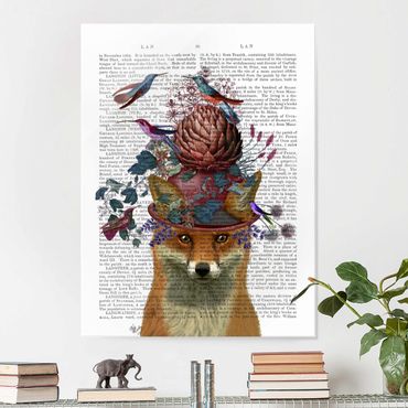 Glass print - Fowler - Fox With Artichoke