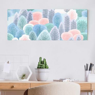 Glass print - happy Forest In Pastel