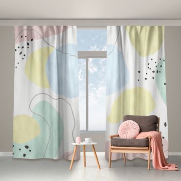 Curtain - Large Geometrical Shapes - Pastel