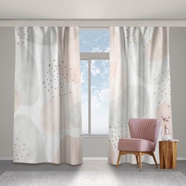 Curtain - Large Pastel Circular Shapes with Dots