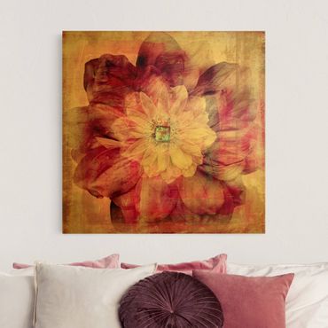 Print on canvas - Grunge Flower