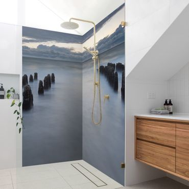 Shower wall cladding - Old Wooden Posts In The North Sea On Sylt