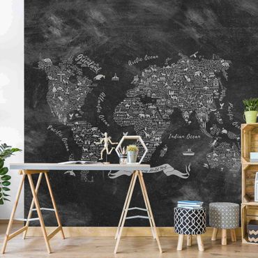 Wallpaper - Chalk Typography World Map
