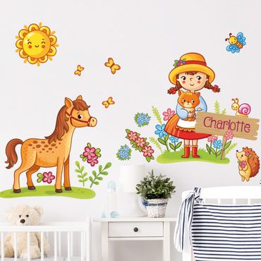 Wall sticker - Country girl with desired name