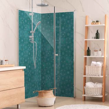 Shower wall cladding - Moroccan Flower Pattern