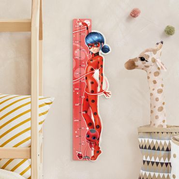 Wooden height chart for kids - Miraculous Ladybug Standing Tall