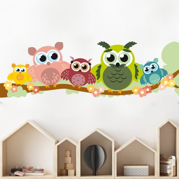 Wall sticker - No.cg216 owl family