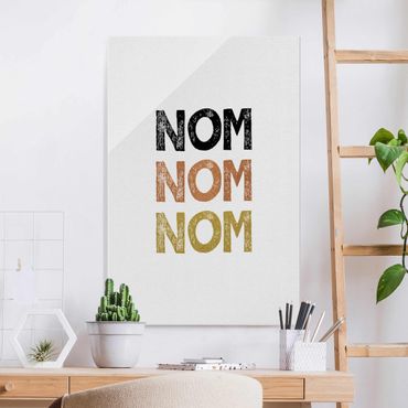 Glass print - Nom Kitchen Quote