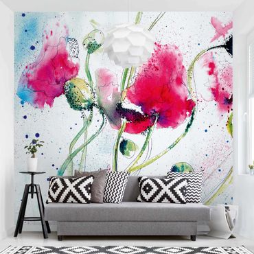 Wallpaper - Painted Poppies