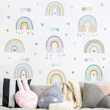 Wall sticker - Rainbows Pastel Set