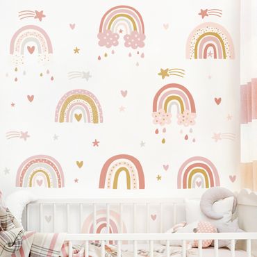 Wall sticker - Rainbows Shades of Pink Set
