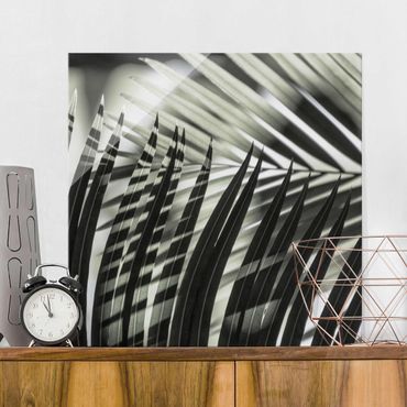 Glass print - Interplay Of Shaddow And Light On Palm Fronds