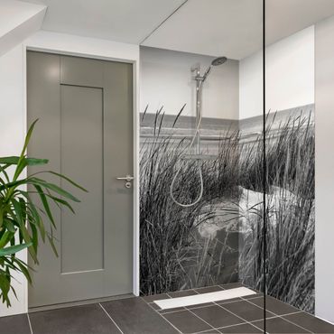 Shower wall cladding - Beach Dune At The Sea Black And White