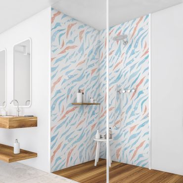 Shower wall cladding - Terazzo Pattern Summer Day Watercolour
