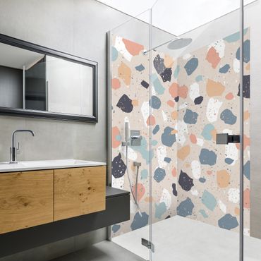 Shower wall cladding - Terrazzo Pattern