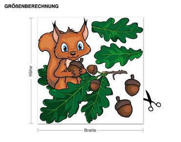 Wall sticker - Squirrel With Twig