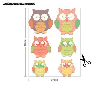 Wall sticker - Extended Owl Family