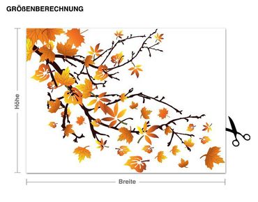 Wall sticker - Branch & Autumn Foliage