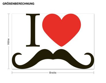 Wall sticker - I love Moustache