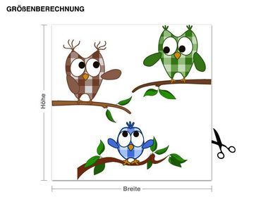 Wall sticker - Owl Family with Patters